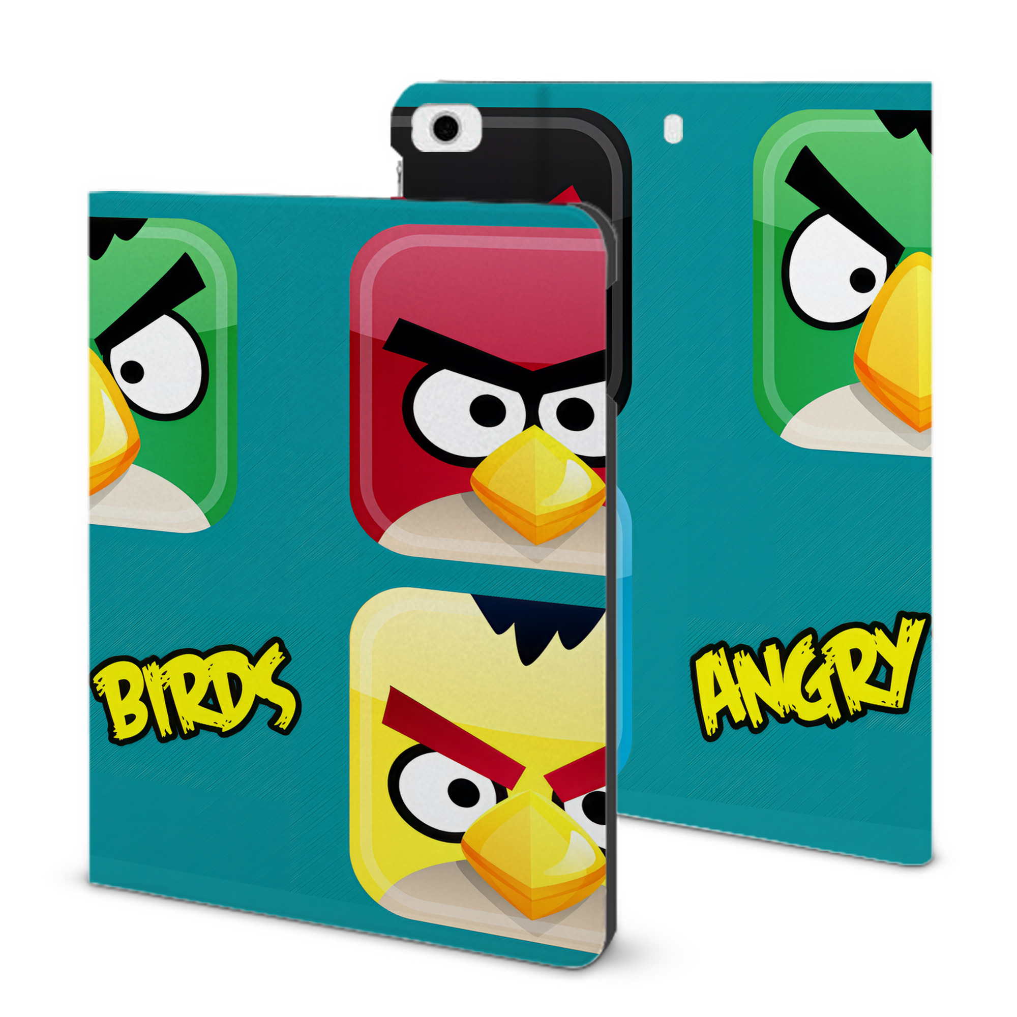 （画像用） Angry Birds アングリーバード IPad ケース ブック型 PUレザー TPU 耐衝撃 軽量 薄型 ペン収納なし 全面保護 IPad 各モデル対応